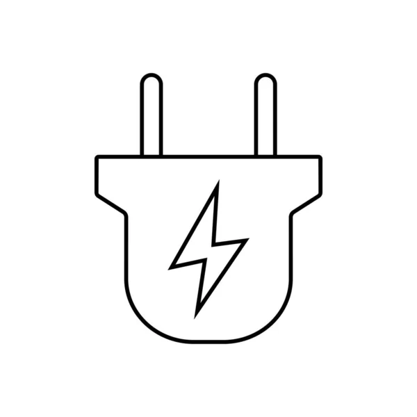 Elektrická Zástrčka Ikonu Obrysu Lineární Styl Znak Pro Mobilní Koncepce — Stockový vektor