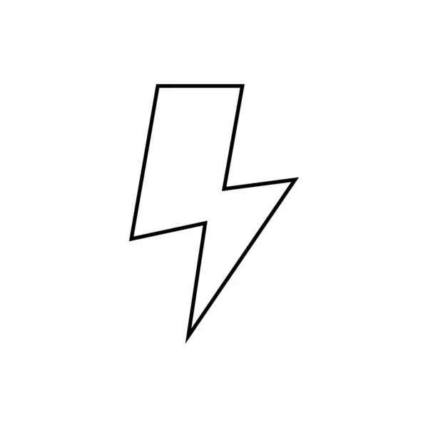 稲妻の線のアイコン 輪郭ベクトルのサイン 白で隔離された線形スタイルのピクトグラム フラッシュライトシンボル ロゴイラスト — ストックベクタ