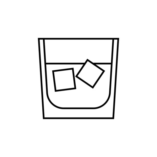 Liniowa Ikona Whisky Symbol Projektowania Stron Internetowych Logo Aplikacji Interfejsu — Wektor stockowy