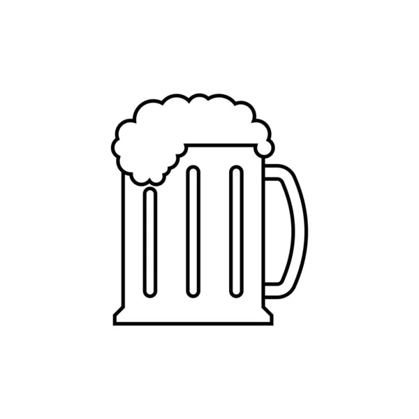Icône Contour Tasse Bière Signe Style Linéaire Pour Concept Mobile — Image vectorielle