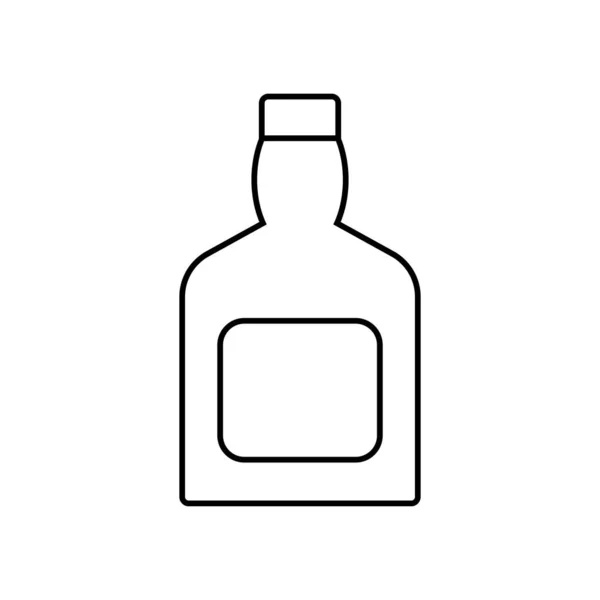 Icono Del Contorno Botella Whisky Signo Estilo Lineal Para Concepto — Vector de stock