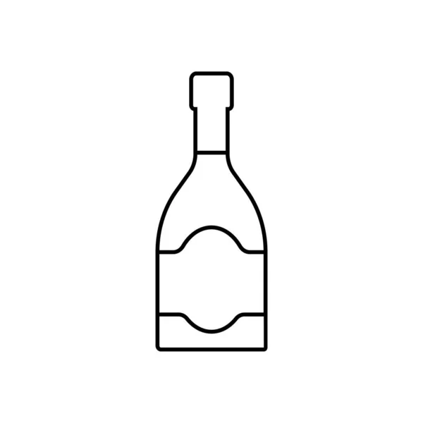 Champagne Flaska Linje Ikon Linjär Stil Tecken För Mobila Koncept — Stock vektor