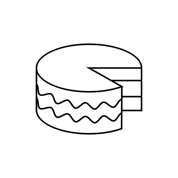 线蛋糕Icon 白色背景上的简单概要元素矢量说明 — 图库矢量图片