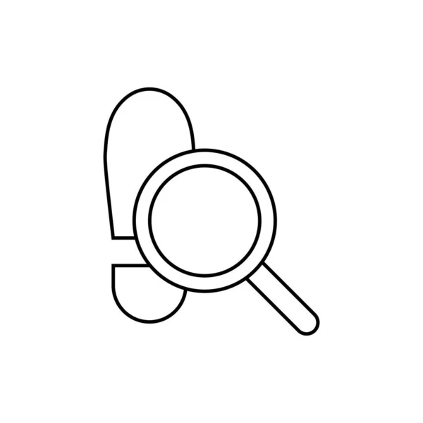Εικονίδιο Γραμμής Αναζήτησης Αποτυπώματος Σύμβολο Διάνυσμα Περίγραμμα Γραμμικό Εικονογράφημα Στυλ — Διανυσματικό Αρχείο