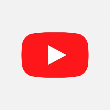 Kırmızı yuvarlak video oynatıcı sosyal medya YouTube. Vektör çizimi. EPS 10