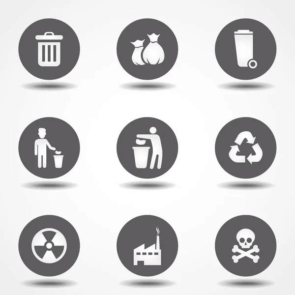 Çöp Ikonları Hazır Vektör Çizimi Bilgi Logo Uygulama Geliştirme Web — Stok Vektör