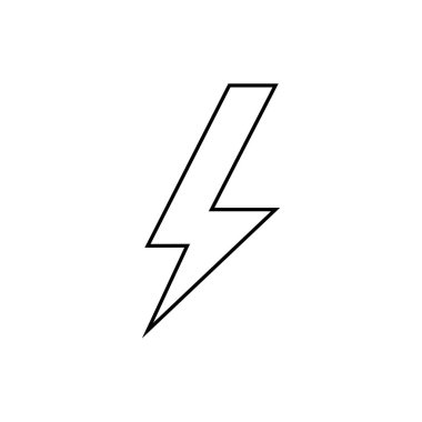 Şimşek çizgisi Simge vektörü. Basit düz sembol. Beyaz arkaplanda mükemmel siyah resim çizimi.