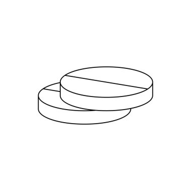 İnternet siteleri ve mobil minimalist düz tasarım için hap hattı simgesi. Logo vektör illüstrasyonu