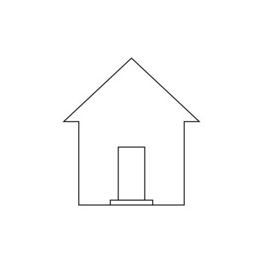 Taslak Ev Simgesi gri arka planda izole edildi. Resimli resim. Web sitenizin tasarımı, logosu, uygulaması, UI için satır ana sayfası sembolü. Vektör illüstrasyonu.