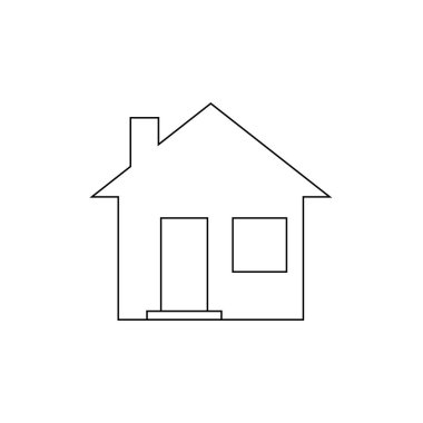 Taslak Ev Simgesi gri arka planda izole edildi. Resimli resim. Web sitenizin tasarımı, logosu, uygulaması, UI için satır ana sayfası sembolü. Vektör illüstrasyonu.