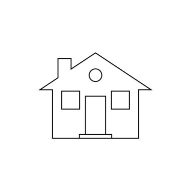 Taslak Ev Simgesi gri arka planda izole edildi. Resimli resim. Web sitenizin tasarımı, logosu, uygulaması, UI için satır ana sayfası sembolü. Vektör illüstrasyonu.