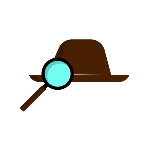 Simple Cartoon Detective Magnifying Glass — Stock Vector