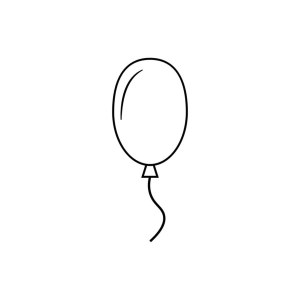 气球简单线条图标 轮廓矢量符号 线性风格象形文字孤立在白色上 活动装饰符号 标识矢量图解 — 图库矢量图片
