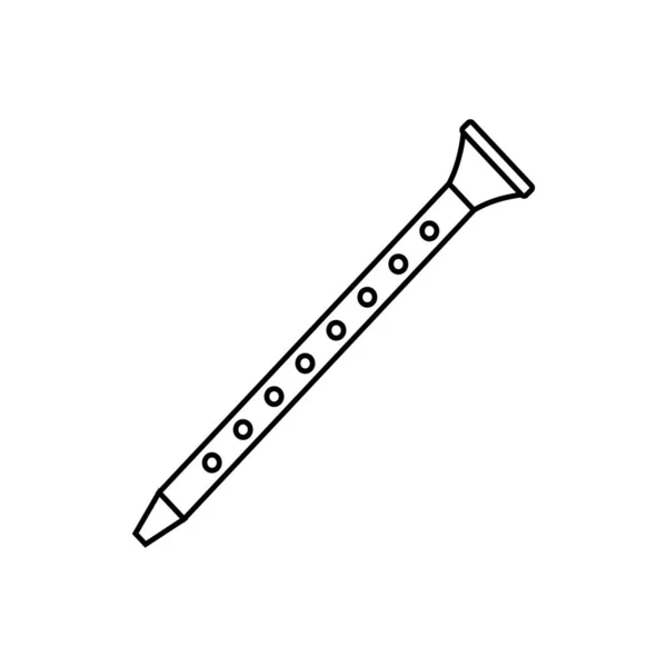 单簧管线图标 音乐和乐器 爵士乐符号矢量图形 在黑色背景上的线性模式 Eps — 图库矢量图片