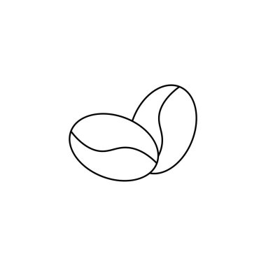 Kahve çekirdeği ikonu, kafein sembolü. Web sitesi veya mobil uygulama için modern, basit düz vektör çizimi