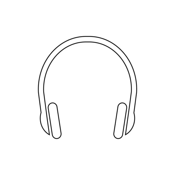 Auriculares Icono Vector Pictograma Estilo Lineal Aislado Blanco Símbolo Ilustración — Archivo Imágenes Vectoriales