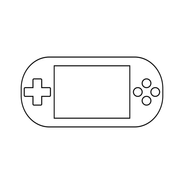 Portable Play Station Line Icon Linear Style Pictogram Isolated White — Stock Vector