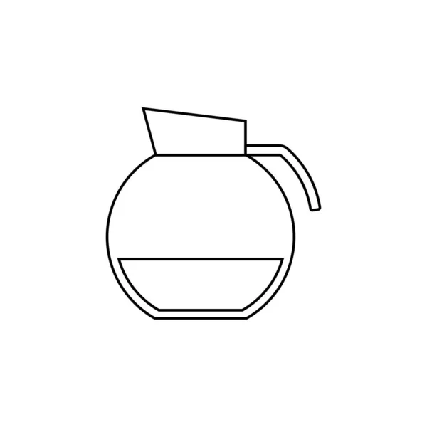 Pot Icône Ligne Pour Signe Vectoriel Contour Café Pictogramme Linéaire — Image vectorielle