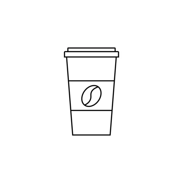 Coffee Cup Line Icon Modern Simple Flat Vector Illustration Web — Stock Vector