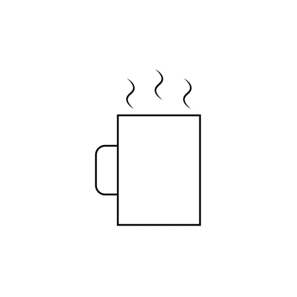 コーヒーカップラインアイコン アウトラインベクトルサイン 白に隔離された線形ピクトグラム シンボル ロゴイラスト — ストックベクタ