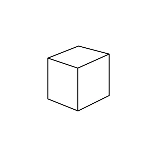 Kocka Ikon Aláírás Tervezés Lineáris Stílusú Piktogram Elszigetelt Fehér Szimbólum — Stock Vector