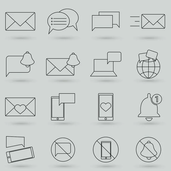 Message Speech Bubble Vector Line Icons Thin Line Vector Icons — Stock Vector