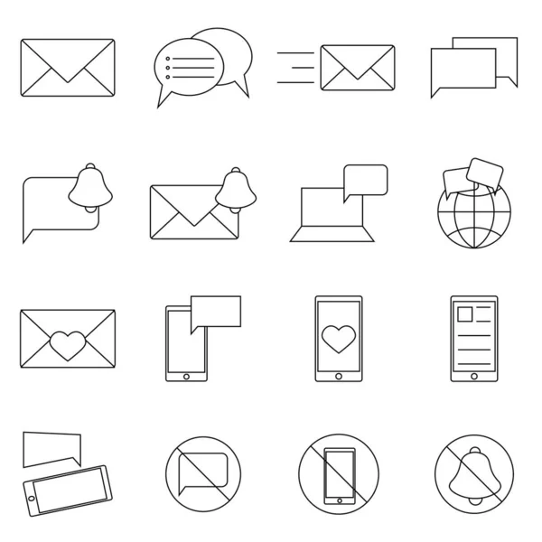 Message Speech Bubble Vector Line Icons Thin Line Vector Icons — Stock Vector