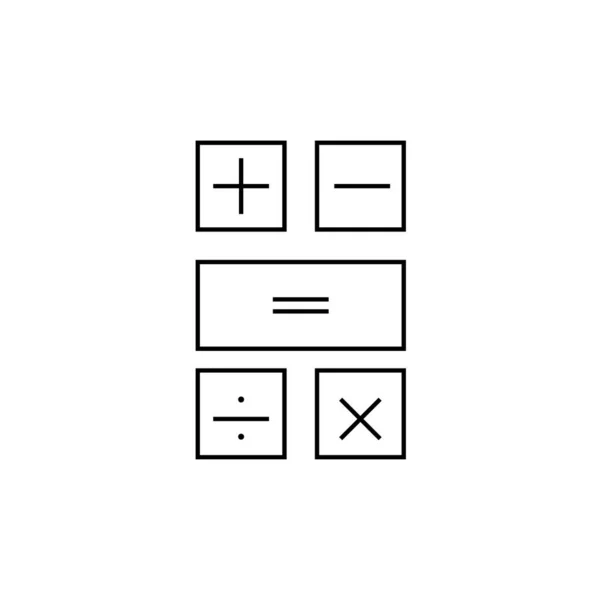 Ikona Wektora Linii Kalkulatora Cienki Znak Linii Dla Logo Projektu — Wektor stockowy