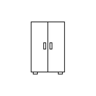 Dolap vektör satırı simgesi. Trendy düz UI tasarım, grafik piktogram imzala. Logo illüstrasyon. Eps10.