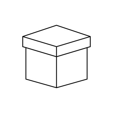 Web ve mobil için kutu simgesi ince çizgi, modern minimalist düz tasarım. Taslak Vektör Simgesi Beyaz Arkaplanda izole edildi. Moda düz ui tabela tasarımı, grafik piktogram. Logo çizimi. Bölüm 10.