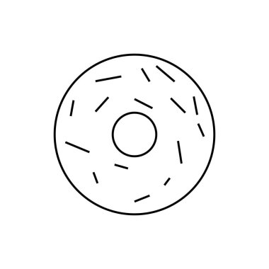 Donut çizgisi simgesi. Taslak Vektör Simgesi Beyaz Arkaplanda izole edildi. Moda düz ui tabela tasarımı, grafik piktogram. Logo çizimi. Bölüm 10.