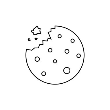 Kurabiye çizgisi simgesi, taslak vektör işareti, beyaz üzerine izole edilmiş doğrusal resim. Sembol, logo illüstrasyonu.