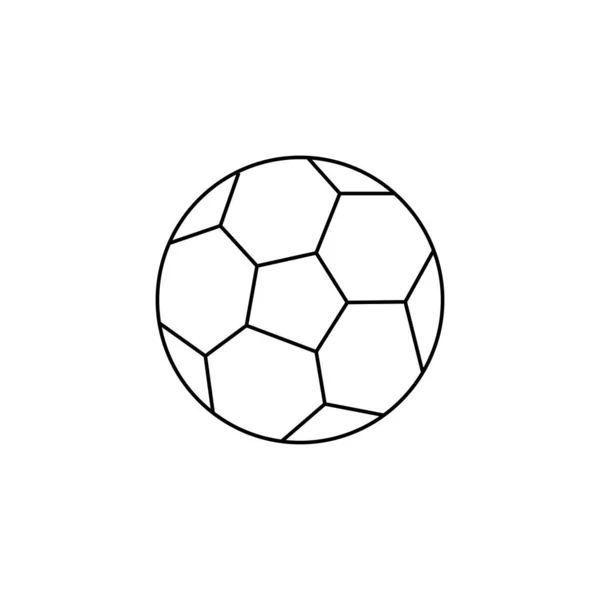 Bola Futebol Ícone Linha Vetorial Futebol Sinal Ilustração Fundo Esboço — Vetor de Stock