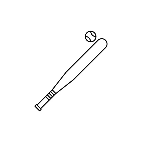 白地に隔離された野球のアイコンベクトル 野球の看板 細い要素またはアウトラインスタイルの線形ロゴデザイン — ストックベクタ
