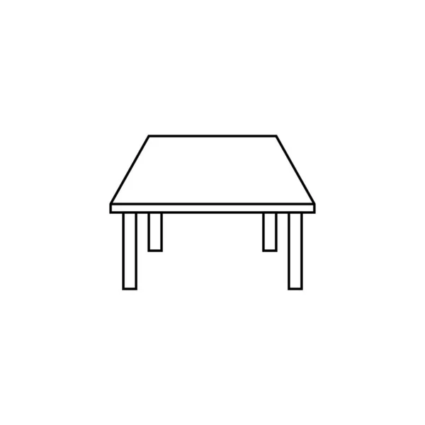 Icône Ligne Table Symbole Isolé Noir Sur Blanc Modèle Logo — Image vectorielle