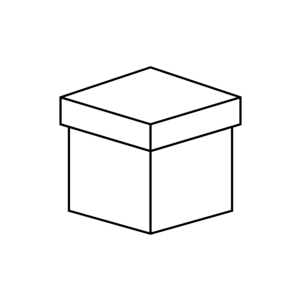 ウェブやモバイル 現代的なミニマリズムフラットデザインのためのボックスアイコン細い線 概要白の背景にアイソレートされたベクトルアイコン トレンディフラットUiサインデザイン グラフィックピクトグラム ロゴイラスト 第十話 — ストックベクタ