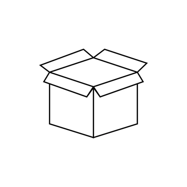 Box Icona Linea Sottile Web Mobile Design Moderno Minimalista Piatto — Vettoriale Stock