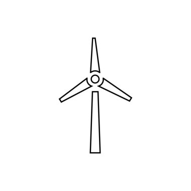 Rüzgar enerjisi türbin hattı simgesi. Beyaz Arkaplanda Vektör Simgesi izole edildi. Moda düz ui işaret tasarımı, grafik pictogram.