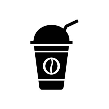 Buz kahve simgesi. Vektör konsept illüstrasyon tasarımı için.