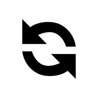 Yenileme simgesi beyaz arka plan üzerinde gösterimi