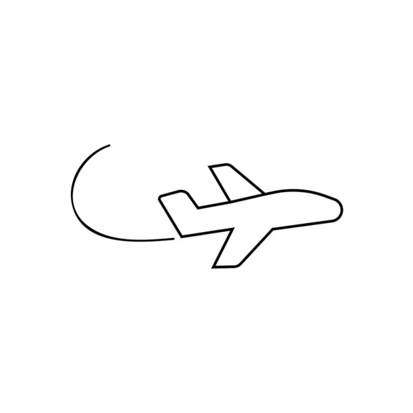 Flugzeug Ikone Dünnen Outline Stil Der Flugverkehr Hebt Vector Icon — Stockvektor