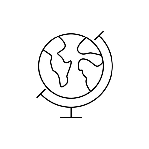 Globo Del Mundo Stand Line Icono Icono Vectorial Aislado Sobre — Vector de stock