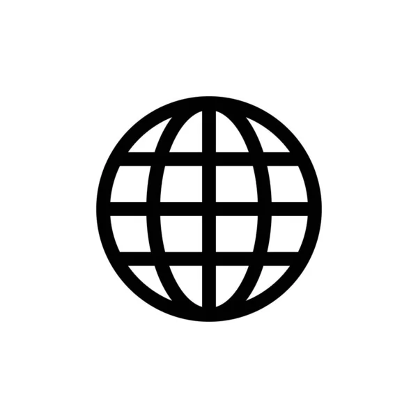 Icône Globe Isolée Conception Plate — Image vectorielle