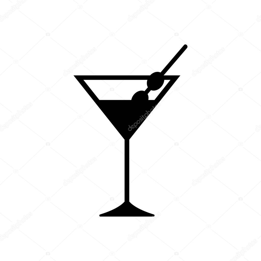 Cocktail icon. Trendy flat ui sign, graphic pictogram.