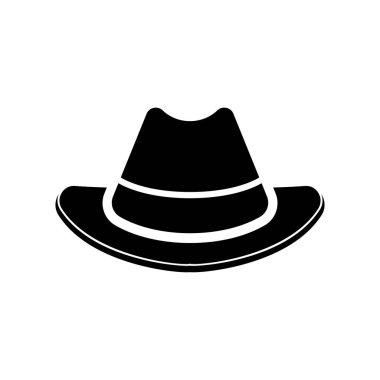 Geleneksel kovboy şapkası sembolü. Basit Vektör Resimleri beyaz arkaplanda izole edildi.