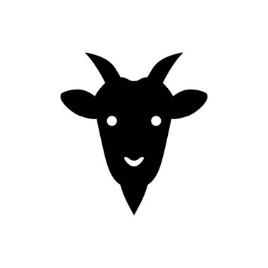 Beyaz arkaplanda bir keçi kafasının vektör görüntüsü