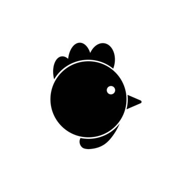 En iyi tavuk yassı vektör simgesi. Tavuk vektör silueti - Vektör