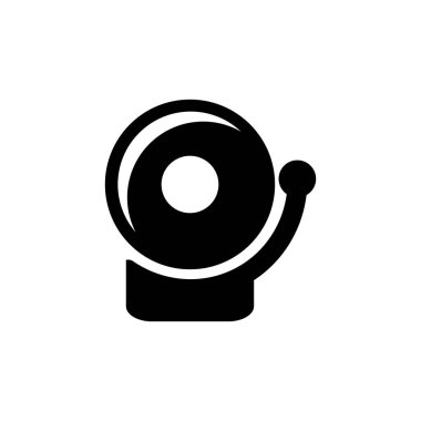 düz okul zili, alarm yangını, simge sembolü işareti, logo şablonu, vektör, web tasarımı, uygulamalar, yazılım, yazdırma kullanımı, ep 10