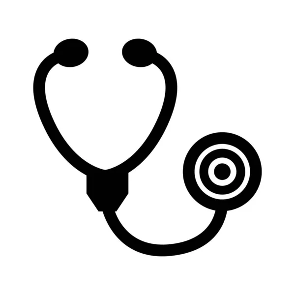 Εικονίδιο Στηθοσκοπίου Ιατρική Φροντίδα Υγείας Σύμβολο Glyph Vector Illustration — Διανυσματικό Αρχείο