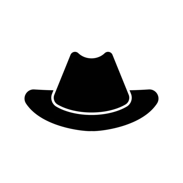 Καουμπόι Καπέλο Εικονίδιο Διάνυσμα Καουμπόι Καπέλο Σιλουέτα Ρετρό Δυτική Μόδα — Διανυσματικό Αρχείο
